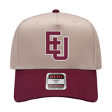 EU Mid Profile 5 Panel Hat | Maroon/Khaki